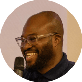 Black man smiling wide
